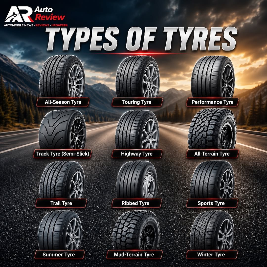 autoreview46 게시물 이미지: Types of Tyres 🛞 
👉Which tyres are fitted on...
