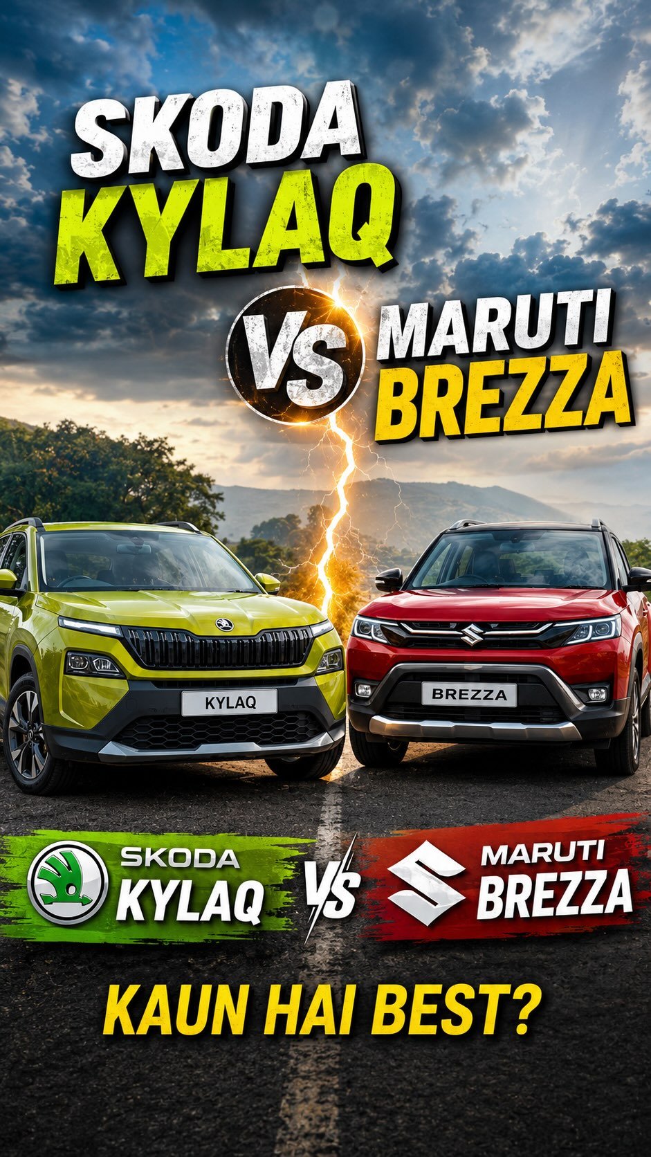 autoreview46 게시물 이미지: Skoda Kylaq vs Maruti Brezza | Kaun Hai...