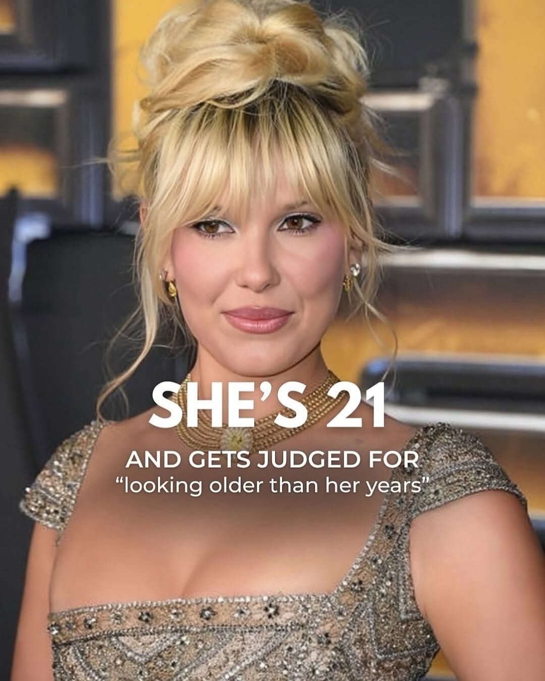 Photo by Awareness • Mindset • Success • AI • Tech on January 16, 2026. May be a meme of one or more people, blonde hair, makeup and text that says 'SHE'S 21 AND GETS JUDGED FOR "looking older than her years"'.