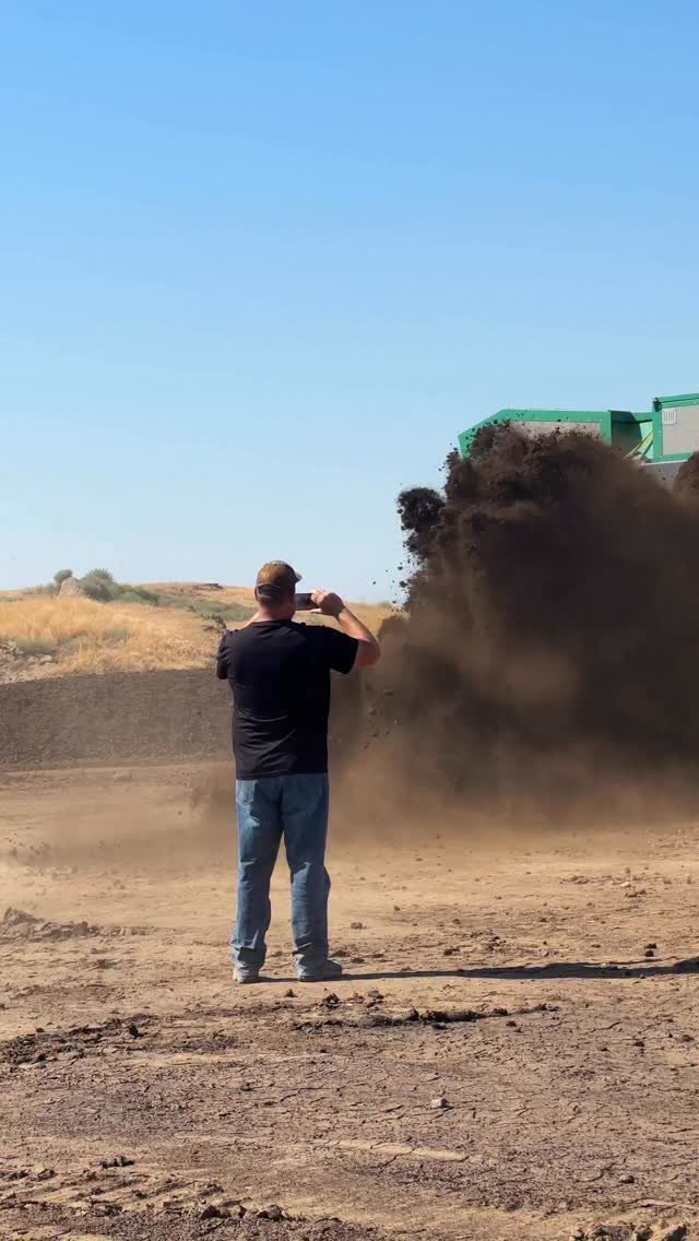 awesome_earthmovers 게시물 이미지: Komptech windrow turners working on a farm in...