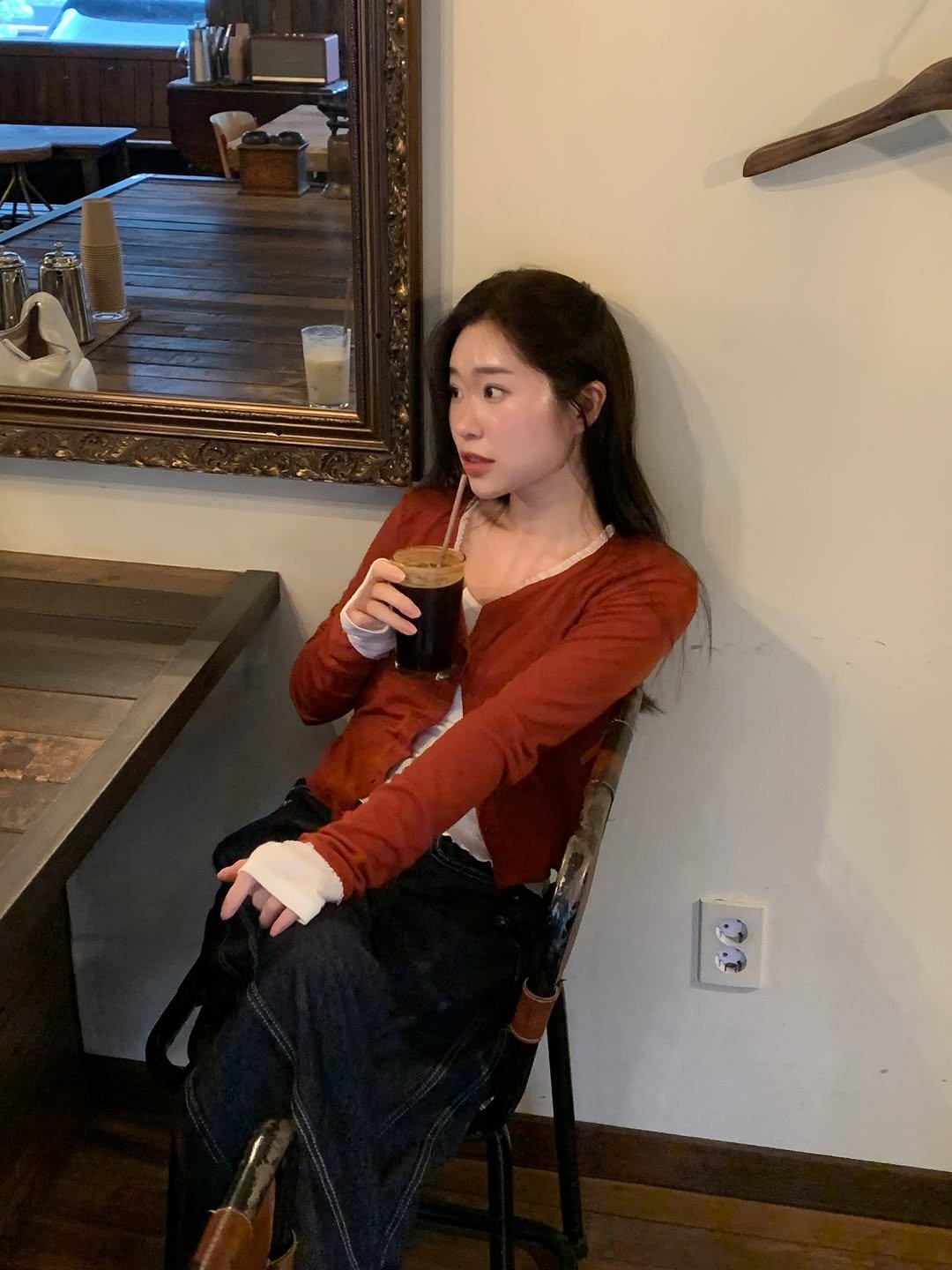 Photo by 영아 on August 14, 2025. May be an image of 1 person and drink.
