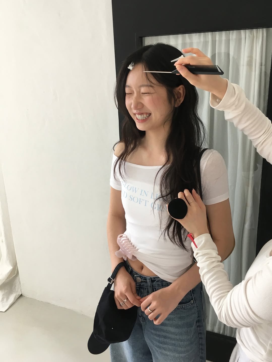 Photo shared by LAONNE, 라온느 on April 27, 2026 tagging @ayoungyun__. May be an image of one or more people, braids, makeup, brush and text.