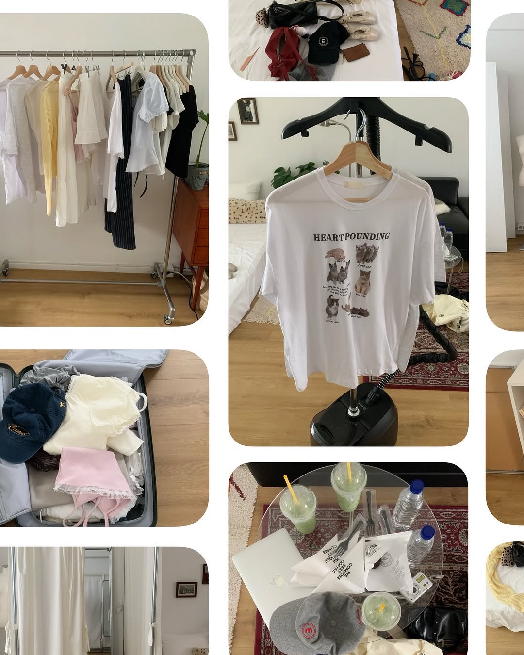 Photo shared by 영아 on April 20, 2026 tagging @laonne.shop. May be an image of sleepwear, clothes hanger, top, rack and text.