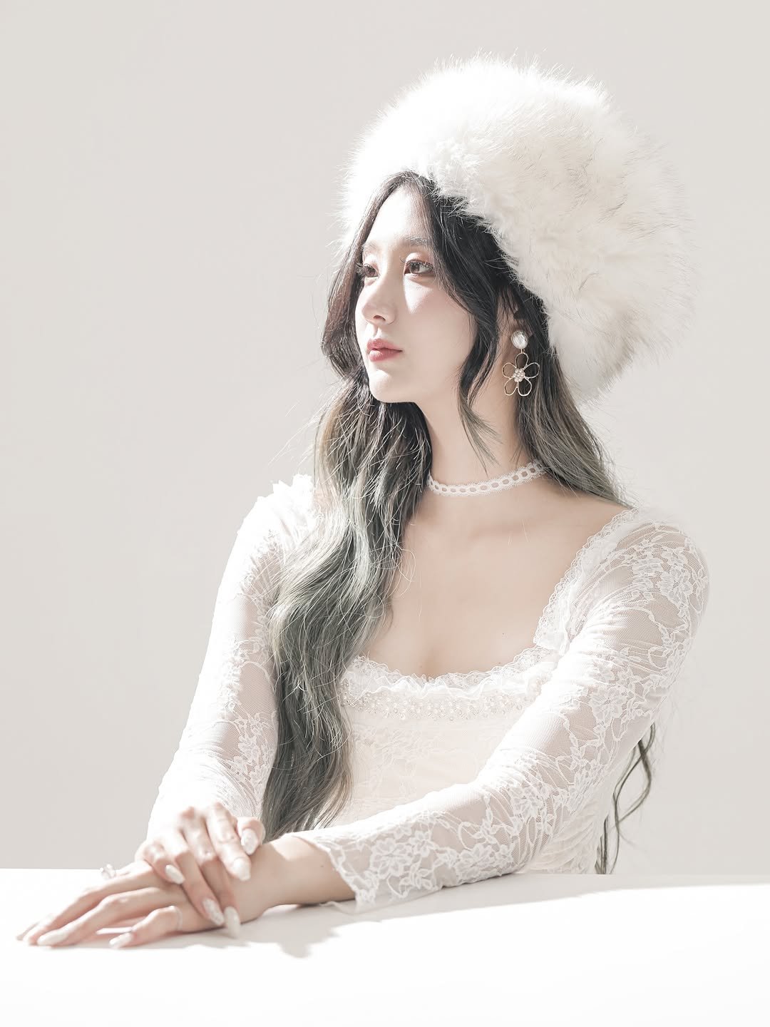 Photo shared by 고경 on December 18, 2025 tagging @barisnap_profile. May be an image of one or more people, braids, makeup, dress, headdress and text.