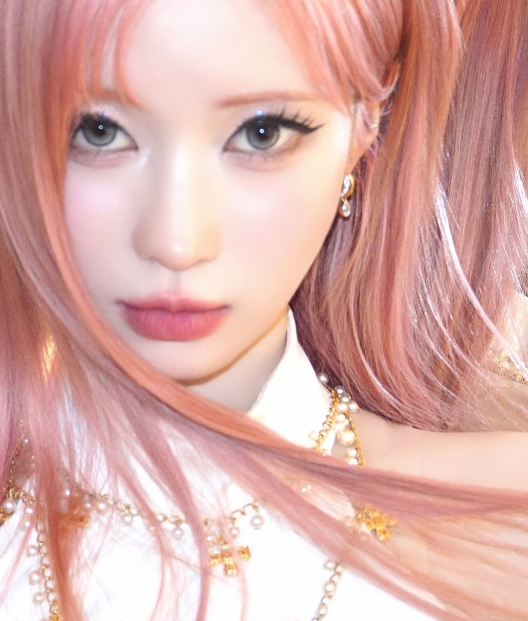 Photo by BABYMONSTER (베이비몬스터) on December 30, 2025. May be a closeup of one or more people, bangs, makeup and text.