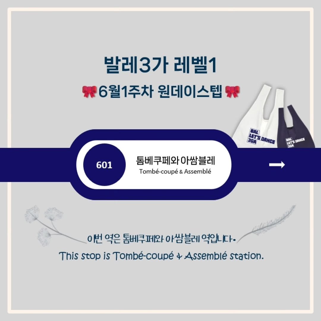 ballet3ga_jongno 게시물 이미지: 종로/을지로 성인취미 전문 발레3가 종로점🦢
6월의 레벨1 원데이스텝을 안내드립니다...