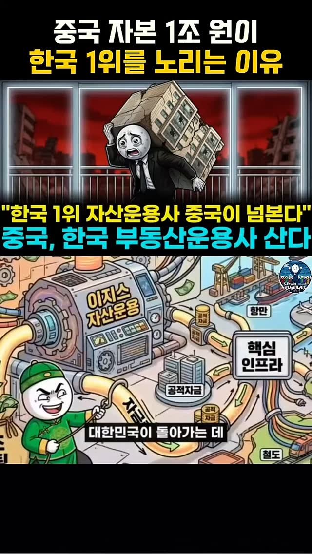 bamtoree_papa 게시물 이미지: [긴급] "우리 집 주인도 중국인?" 이지스자산운용 매각 논란, 중국 자본이 한국...