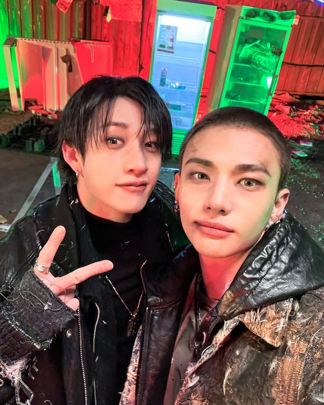 Photo shared by Stray Kids 스트레이 키즈 - Fanpage on March 24, 2025 tagging @straykidshyunjin, and @bangchan_jypstraykids.