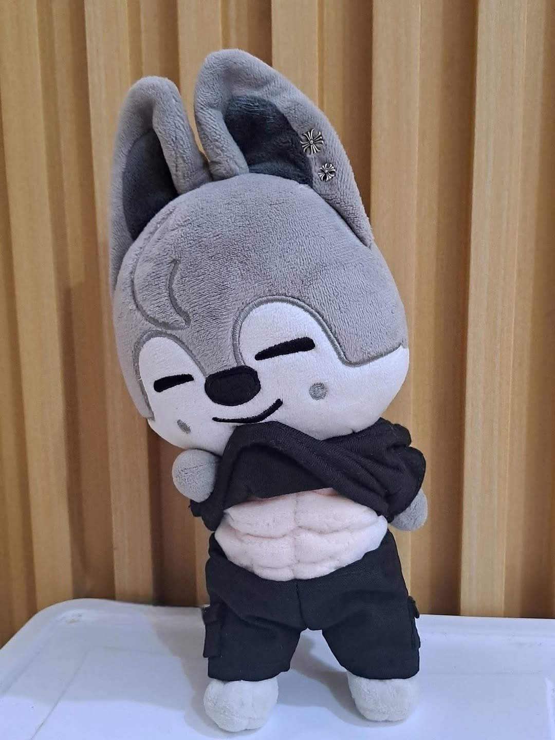 Photo shared by danjoo on March 29, 2026 tagging @straykidshyunjins, @jypstraykids, and @bangchan_jypstraykids. May be an image of toy and text.