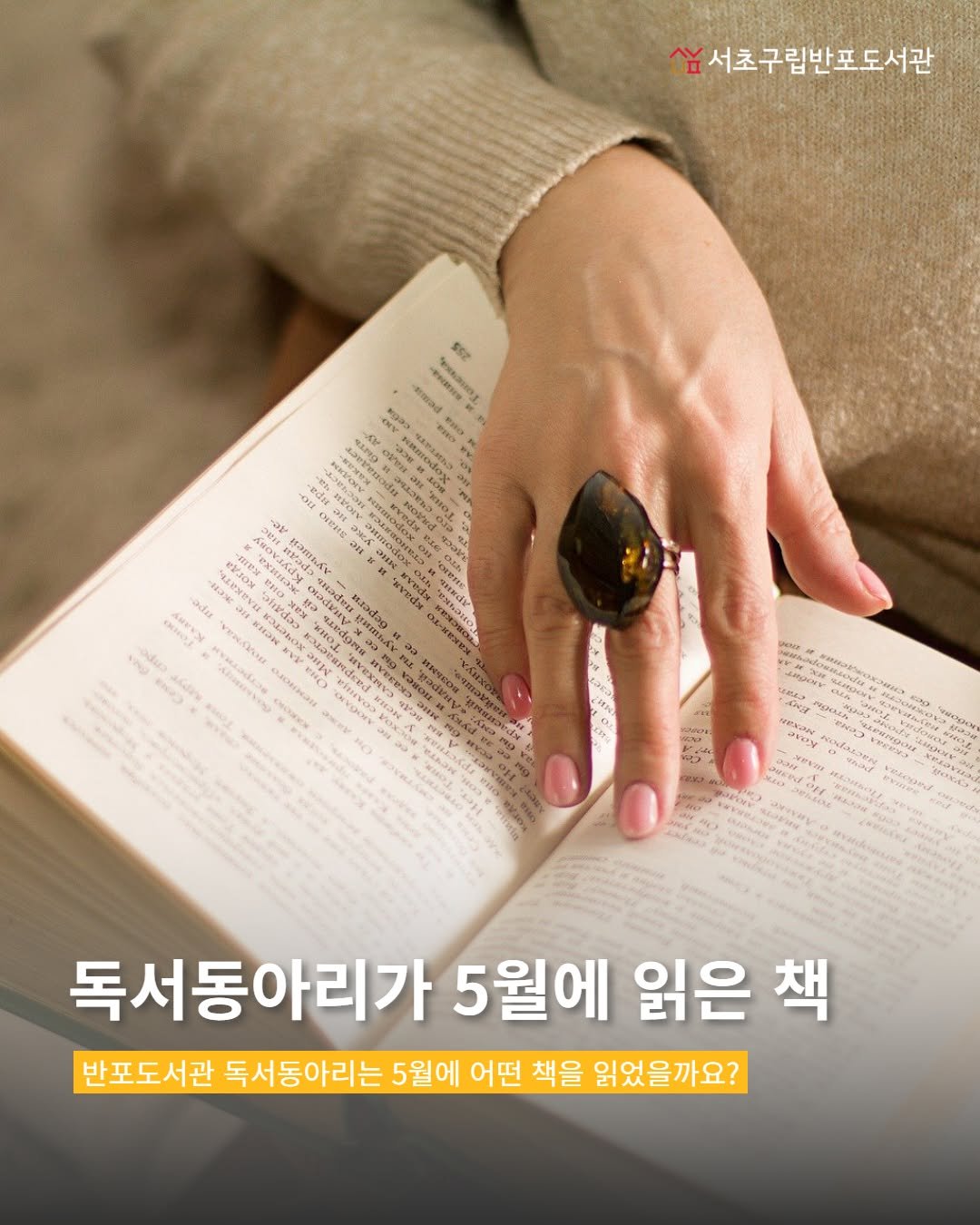 banpo_library 게시물 이미지: 독동책 | 독서동아리가 5월에 읽은 책

반포도서관 독서동아리가 5월에 읽은 책을...