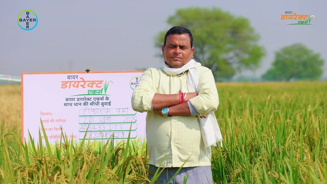 bayercropscienceindia 게시물 이미지: देखिए कैसे धान की सीधी बुवाई में अराइज़ 8433...