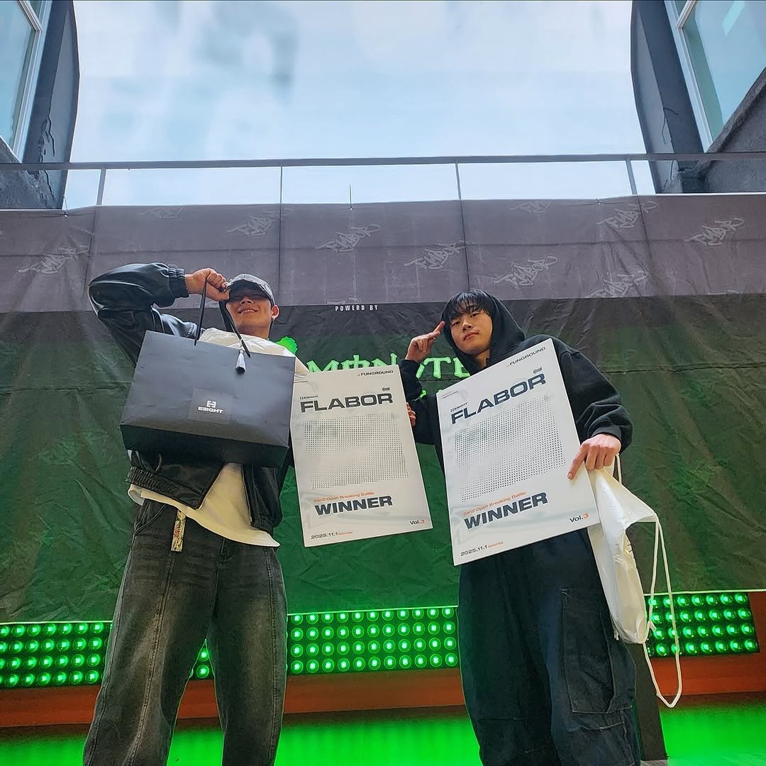 Photo shared by BPO CLAN on November 02, 2025 tagging @bboy_javelin, and @flabor_breaking.