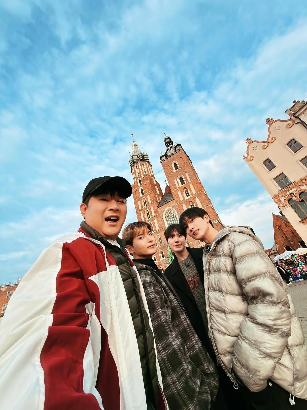 Photo shared by EUNHYUK on October 25, 2025 tagging @earlyboysd, @gyuram88, and @ryeo9ook. May be an image of one or more people and duffle coat.