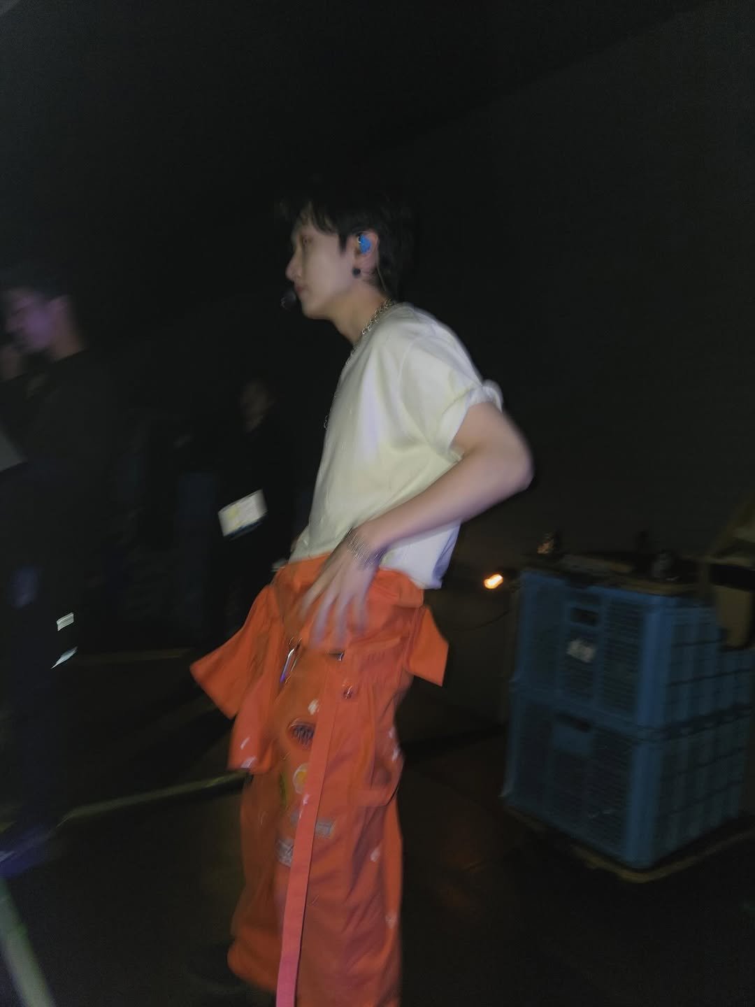 Photo by EUNHYUK on April 15, 2026. May be an image of one or more people, bangs, sweatpants and text.