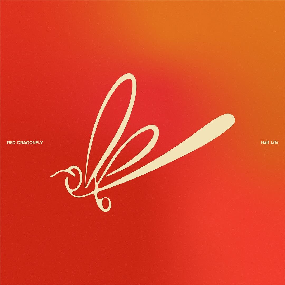 Photo shared by 메타코미디 on September 29, 2025 tagging @beautifulnerd__official, and @reddragonfly_official. May be a doodle of dragonfly, bee and text that says 'RED DRAGONFLY o Half Life'.