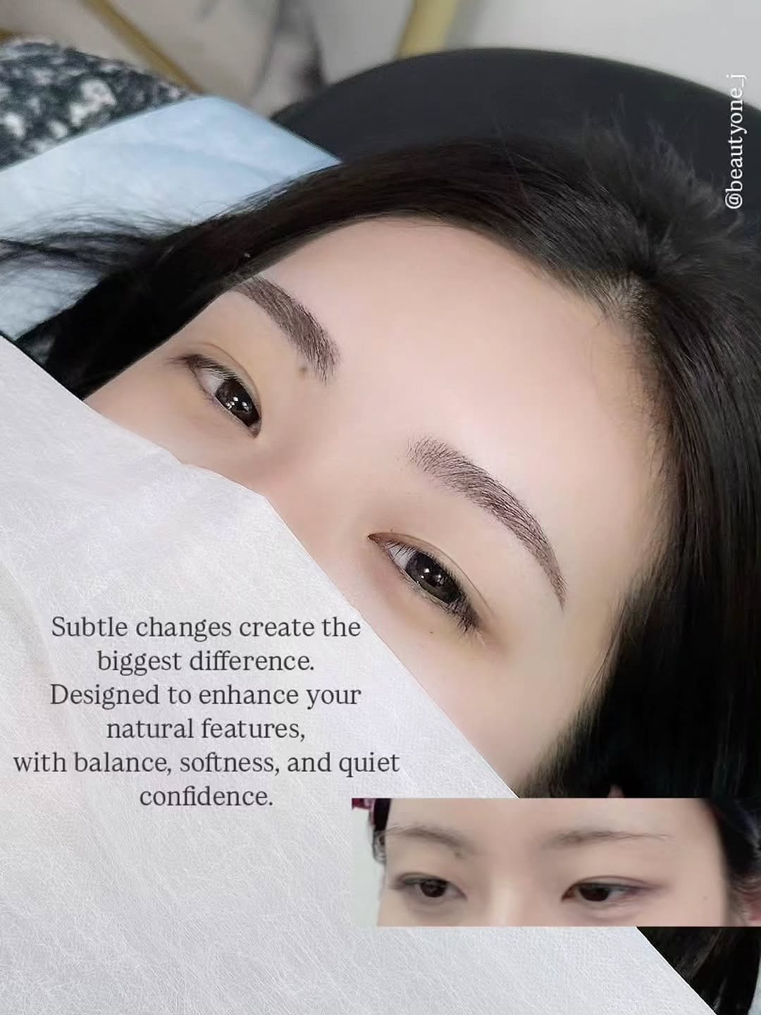 Photo by KoreaMicroblading 韓國 アートメイク 강남눈썹문신 남자눈썹문신 입술문신 남자입술문신 반영구수강 뷰티원 in 강남 (Gangnam). May be an image of one or more people, eyeliner and text that says 'បតត tons Subtle changes create the biggest difference. Designed to enhance your natural features, with balance, softness, and quiet confidence.'.