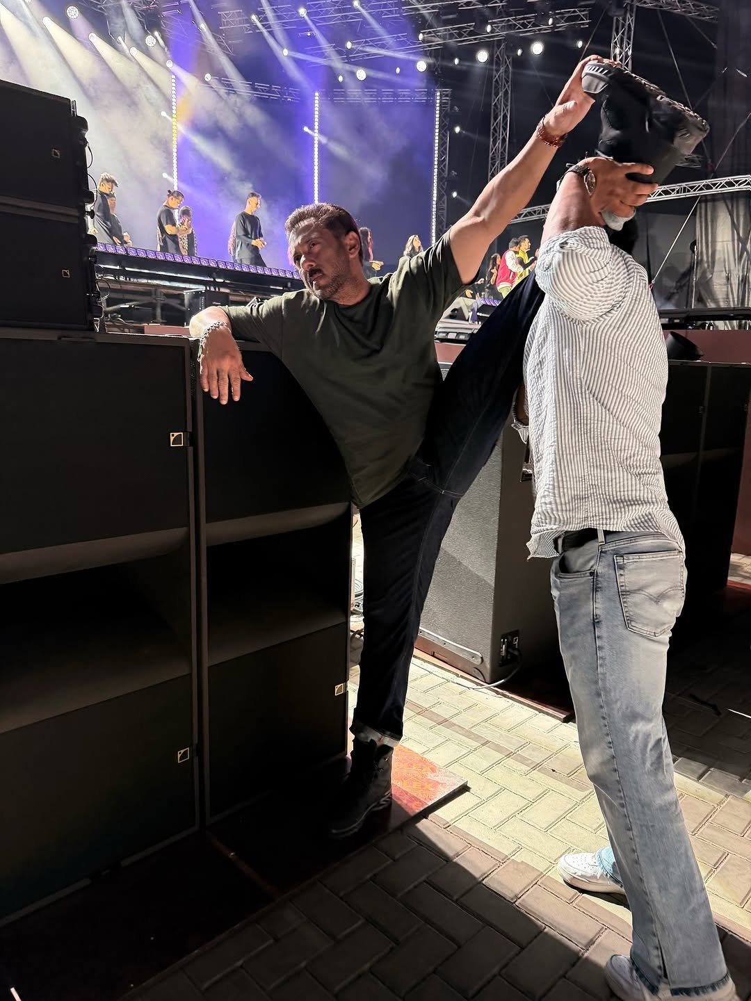 Photo shared by Salman Khan on November 13, 2025 tagging @sohailkhanofficial, and @thejaevents. May be an image of dancing and text.