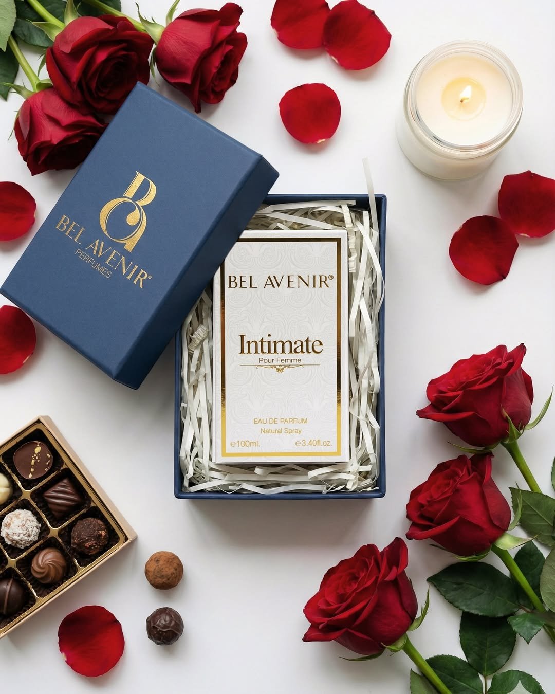 Photo by Bel Avenir - Perfumes on February 09, 2026. May be an image of fragrance, perfume, hamper, candle, hand cream and text that says 'f BELAVENIR DUL_SINE PERF AVENIR UMES BEL BEL AVENIR Intimate PourFe PourFemme Pour Femme LP EAUDE EAUDEPARFUM PARFUM Natura NaturalSpray Spray 100ml e3.40fl.oz. Oz. e3.40'.