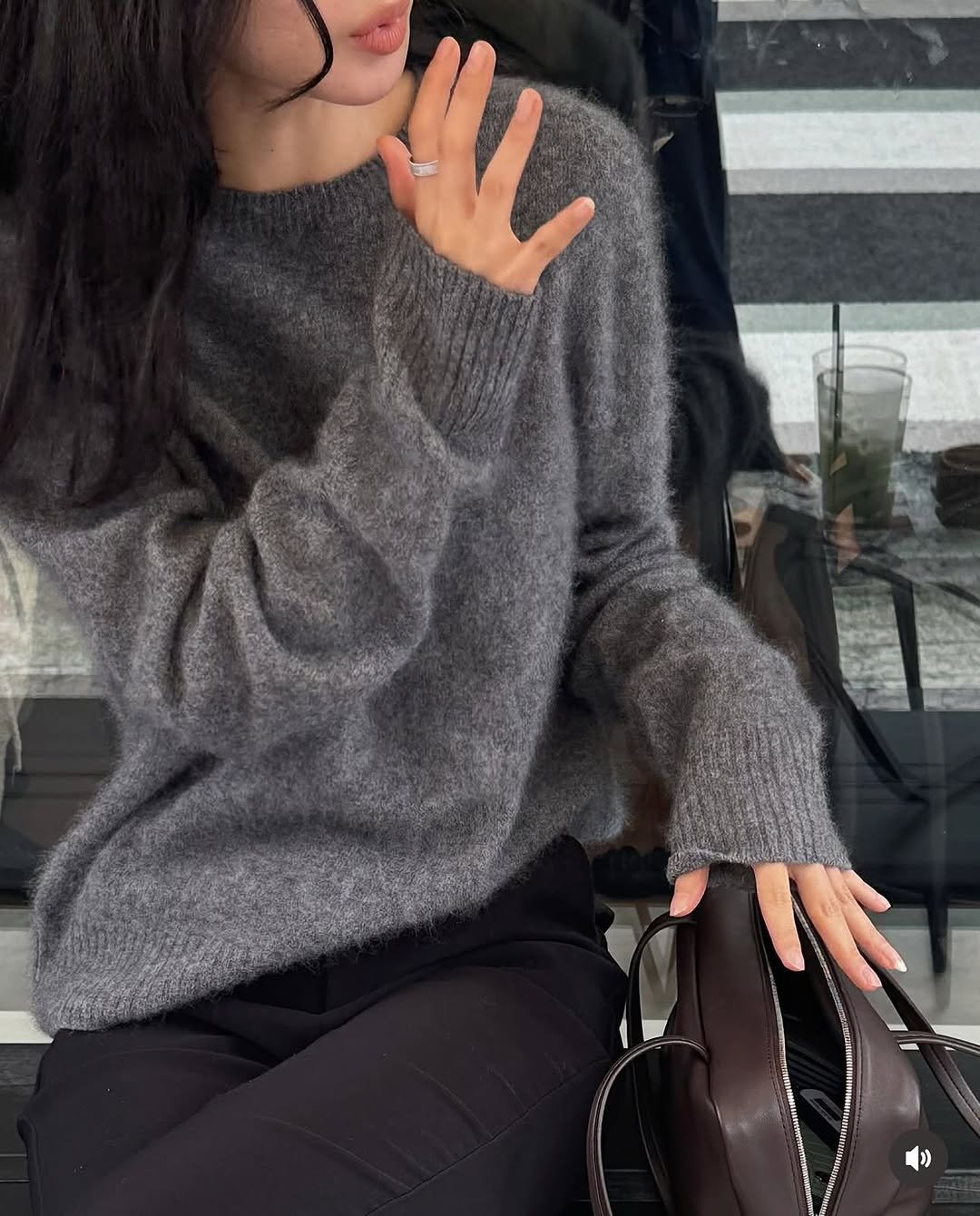 Photo by BELLELEAH on November 11, 2025. May be an image of one or more people, hair, parka, turtleneck, knit, sweater, top and text.