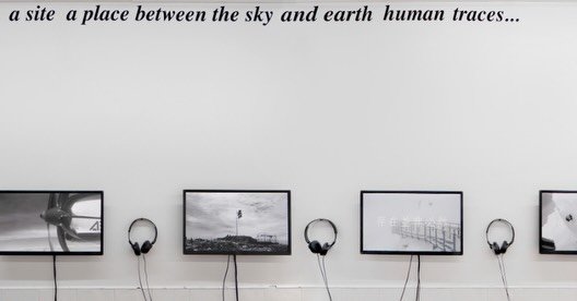 Photo shared by Below Grand Gallery on January 31, 2026 tagging @lzhenhua, and @this.frank.wang. May be a black-and-white image of text that says 'a site a place between the sky and earth human traces...'.