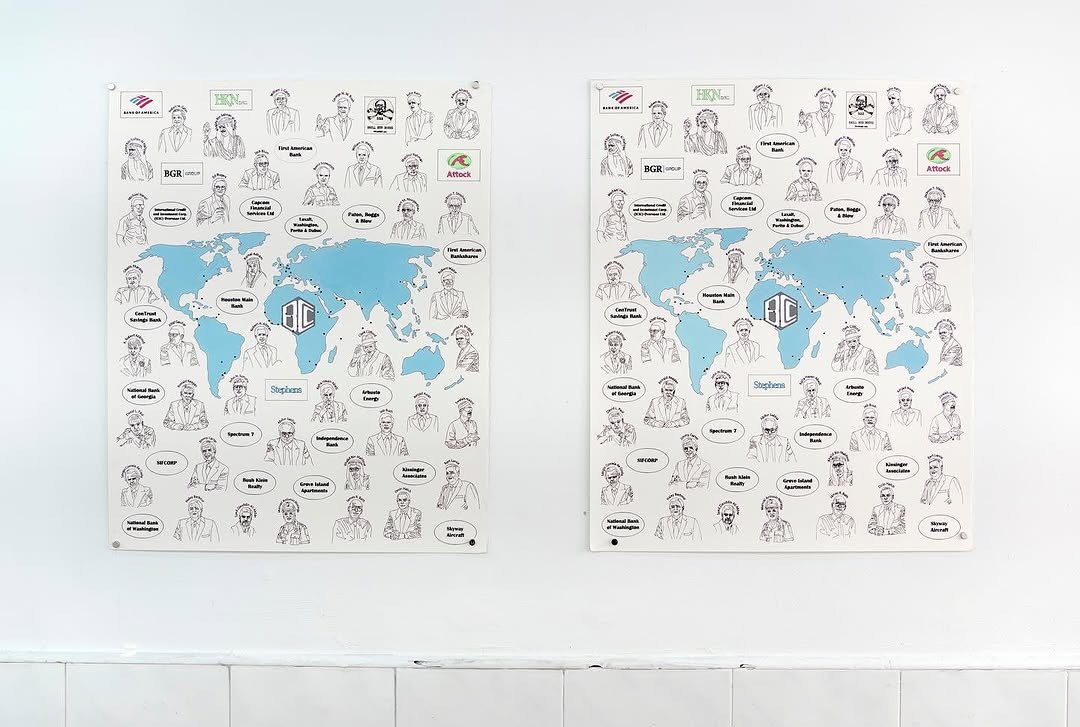 Photo shared by Below Grand Gallery on October 20, 2025 tagging @dreifachganger. May be an image of map, poster, globe and text.