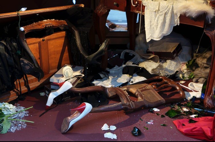 Photo shared by Below Grand Gallery on December 09, 2025 tagging @christophergambino, and @heavymetalcurator. May be an image of shoes, garbage and text.