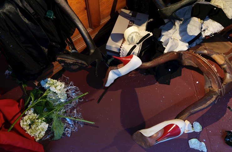 Photo shared by Below Grand Gallery on December 16, 2025 tagging @christophergambino, and @heavymetalcurator. May be an image of garbage, boots, slingback shoes and text.