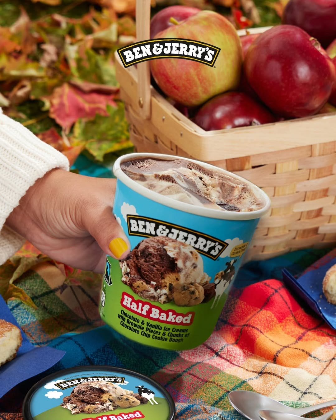 Photo shared by 벤앤제리스 Ben&Jerry’s Korea on October 16, 2025 tagging @gooutkorea. May be an image of ice cream and text that says 'BEN&JERRY'S BER&-TERRYS BEN BEN&JERRY'S BafBaked Chocolate Half a Baked withColate& Vanilla BEREJTRRY'S'.