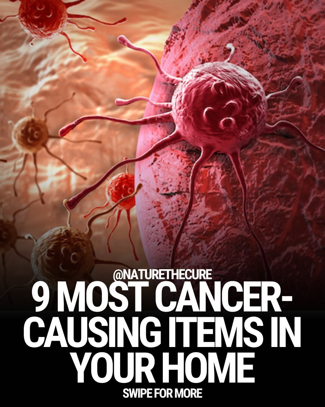 Photo shared by Natural Remedies on February 15, 2026 tagging @naturethecure. May be an image of text that says '@NATURETHECURE 9 MOST CANCER- CAUSING ITEMS IN YOUR HOME SWIPE FOR MORE'.