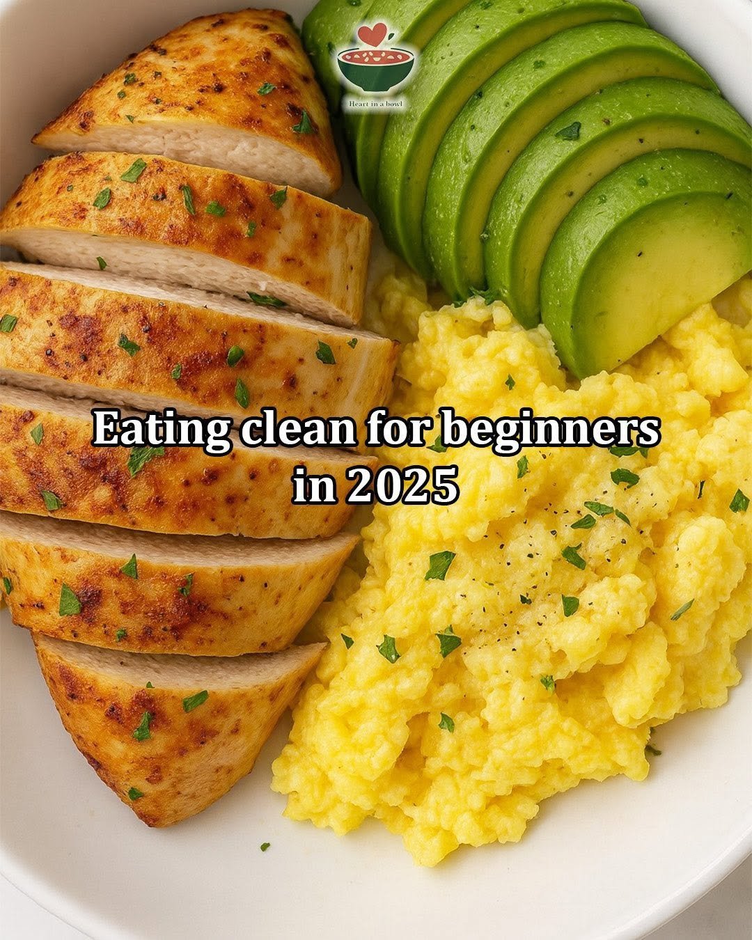 Photo by Natural Remedies on November 30, 2025. May be an image of chicken, couscous, cauliflower, mashed potatoes, plate and text that says 'か Kan Banmahnet abrel Eating clean forbeginners in 2025'.
