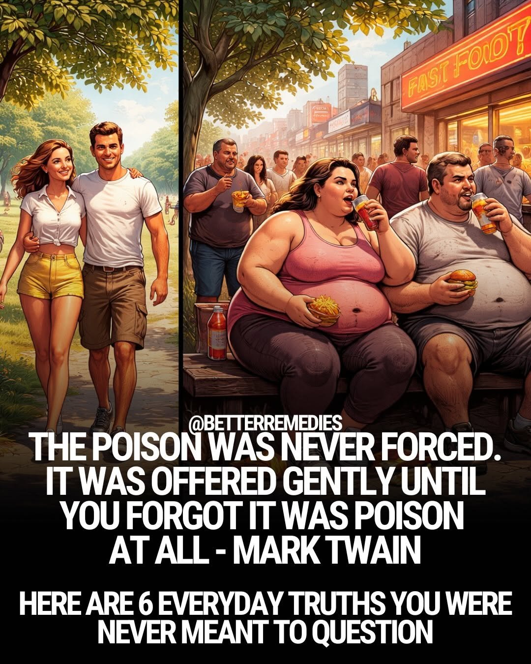 Photo shared by Natural Remedies on January 14, 2026 tagging @naturethecure. May be an image of text that says 'ል FAST PASTFOLD! FOROT FOLDT @BETTERREMEDIES THE POISON WAS NEVER FORCED. IT WAS OFFERED GENTLY UNTIL YOU FORGOT T WAS POISON AT ALL MARK TWAIN HERE ARE 6 EVERYDAY TRUTHS YOU WERE NEVER MEANT TO QUESTION'.