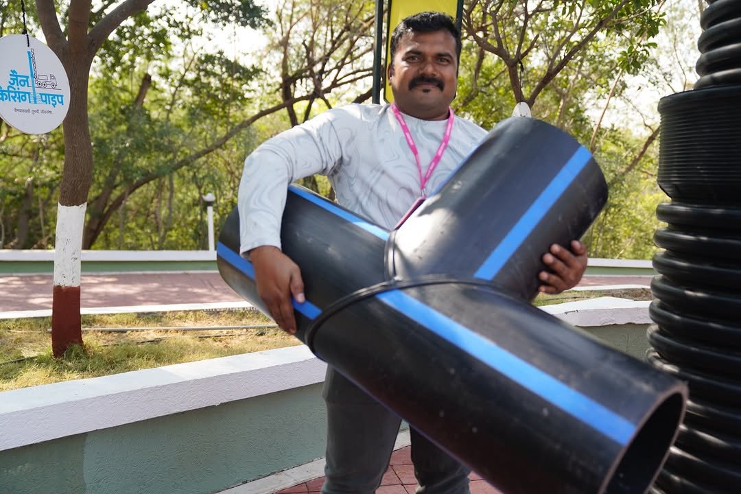 Photo shared by Jain Irrigation Systems Ltd. on January 11, 2026 tagging @betteryields_greaterprofit, @jainplumbing, @jainpipes_, and @jainsolar_. May be an image of water filter, plant, body of water and text.