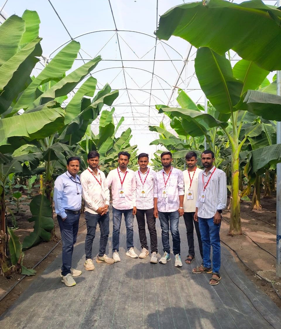 Photo shared by Jain Irrigation Systems Ltd. on January 14, 2026 tagging @betteryields_greaterprofit, @jainplumbing, @jainpipes_, and @jainsolar_. May be an image of banana, plant and text.