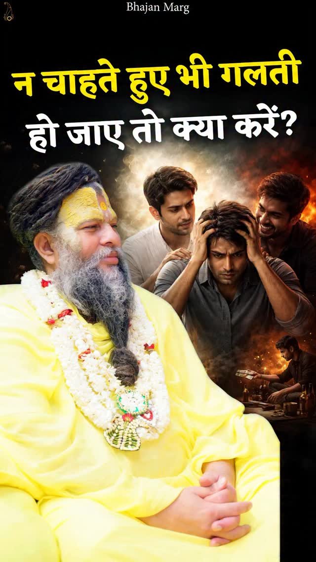 bhajanmarg_official 게시물 이미지: न चाहते हुए भी गलती हो जाए तो क्या...
