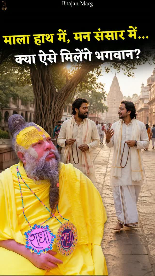 bhajanmarg_official 게시물 이미지: माला हाथ में, मन संसार में... क्या ऐसे मिलेंगे...