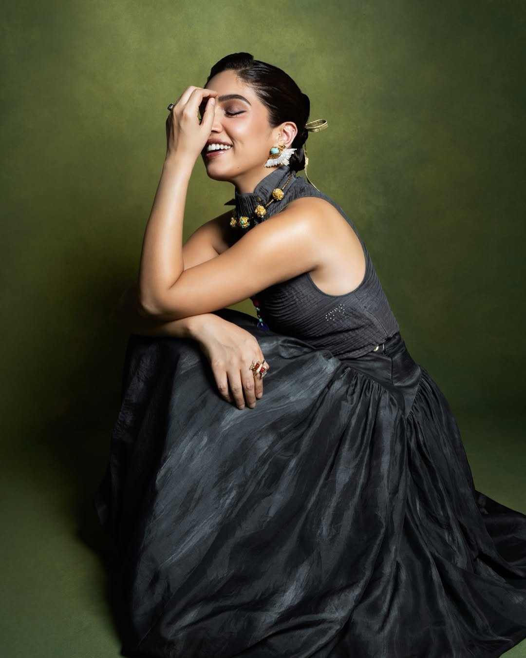 Photo by Bhumi Satish Pednekkar on April 13, 2026. May be an image of one or more people, makeup, dress and text.