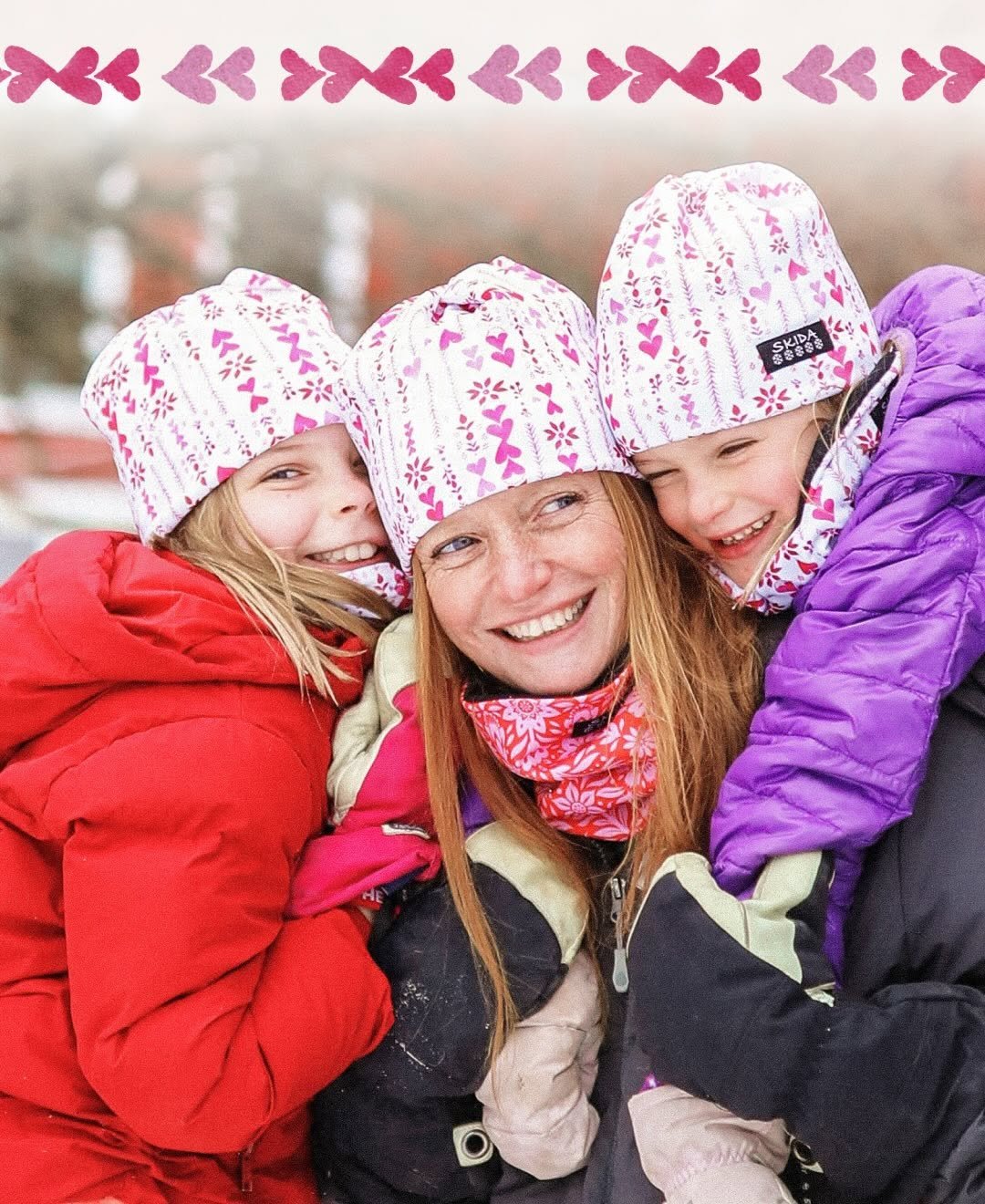 Photo shared by Skida Headwear & Accessories on January 14, 2026 tagging @bigpicturefarm, and @maaikephoto. May be an image of child, hat, parka, snowsuit and text.