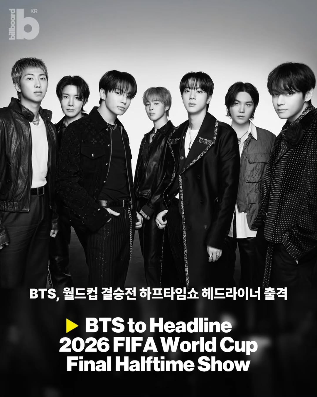 billboard_korea 게시물 이미지: BTS가 2026년 북중미 월드컵 결승전 무대에 오릅니다.⚽

BTS는 7월 19일...
