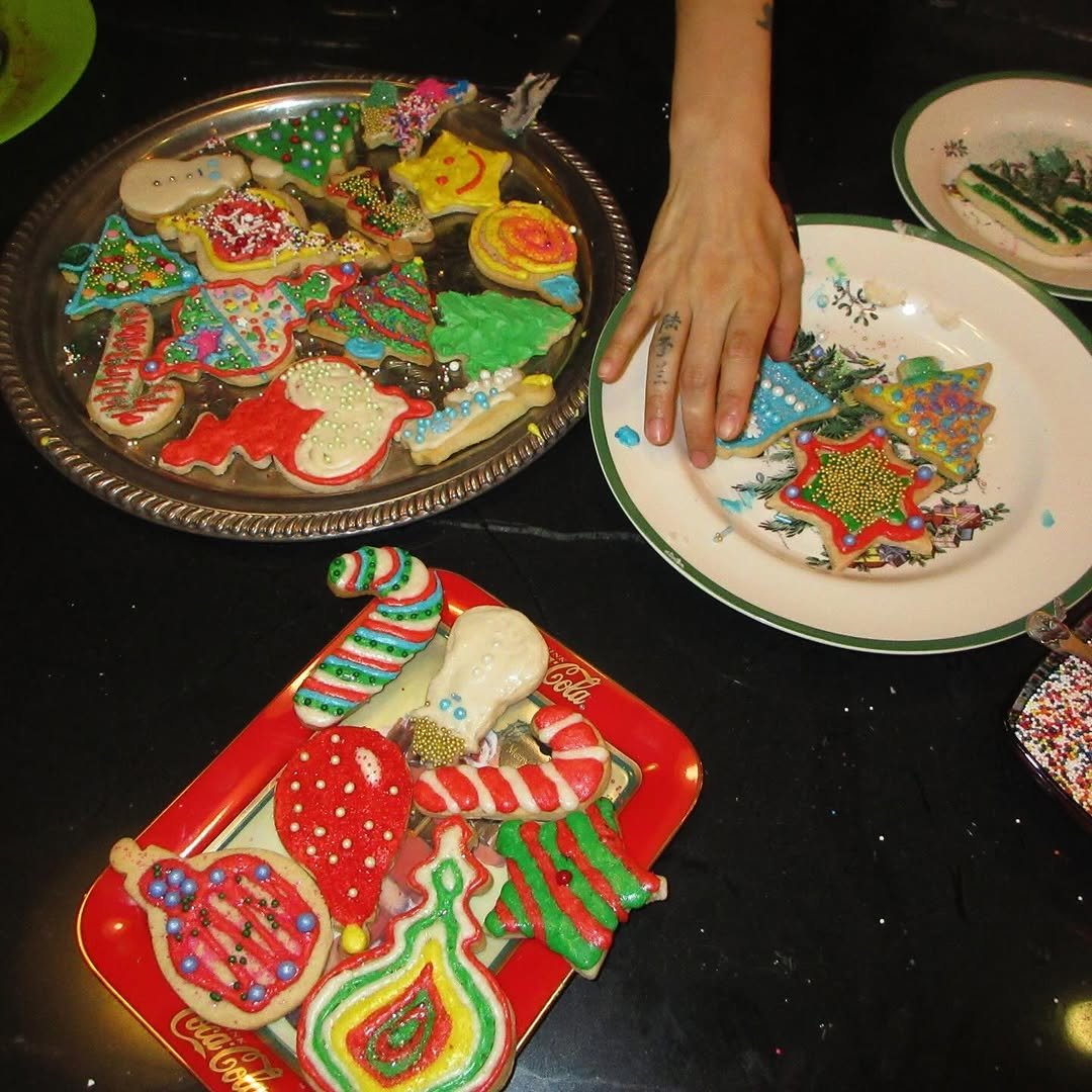 Photo by BILLIE EILISH on December 26, 2025. May be an image of gingerbread cookie and text.