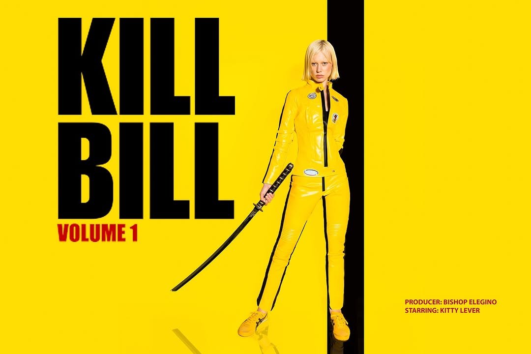 Photo shared by Bishop Elegino on October 31, 2025 tagging @kittylever. May be an image of poster and text that says 'KILL BILL VOLUME1 1 PRODUCER: PRODUCER:BISHOPELEGINO BISHOP ELEGINO STARRING: STARRING:KITTYLEVER KITTY :KITTYLEVER LEVER'.