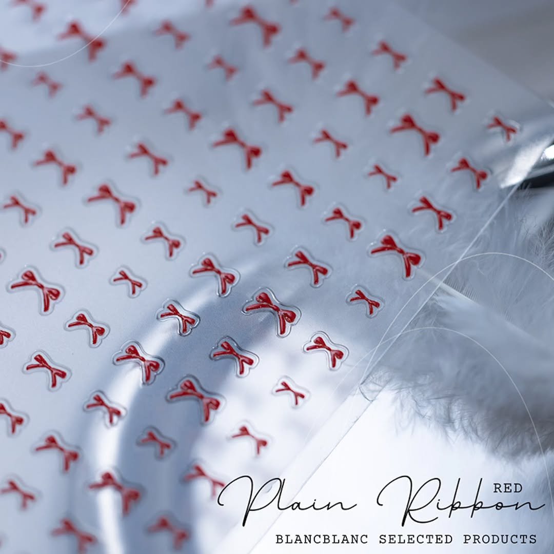 Photo by 블랑블랑 | 자체제작 고퀼리티 네일재료 | on February 22, 2026. May be an image of bow and text that says 'バ ች ት ナ Plain Rebl.n RED BLANCBLANC SELECTED PRODUCTS'.