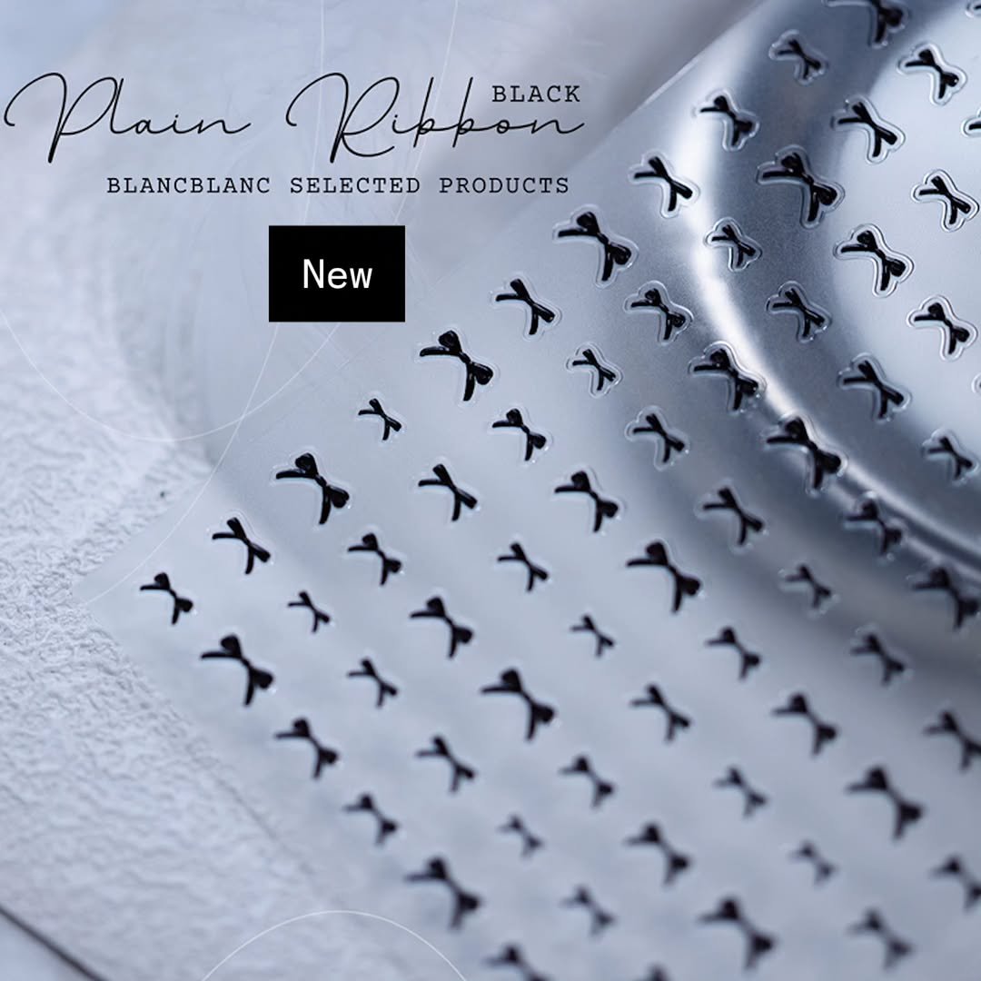 Photo by 블랑블랑 | 자체제작 고퀼리티 네일재료 | on February 20, 2026. May be an image of one or more people, makeup, placemat, poster and text that says 'Plain Ribb B BLANCBLANC SELECTED PRODUCTS New ኑ メ ኑ ኑ'.