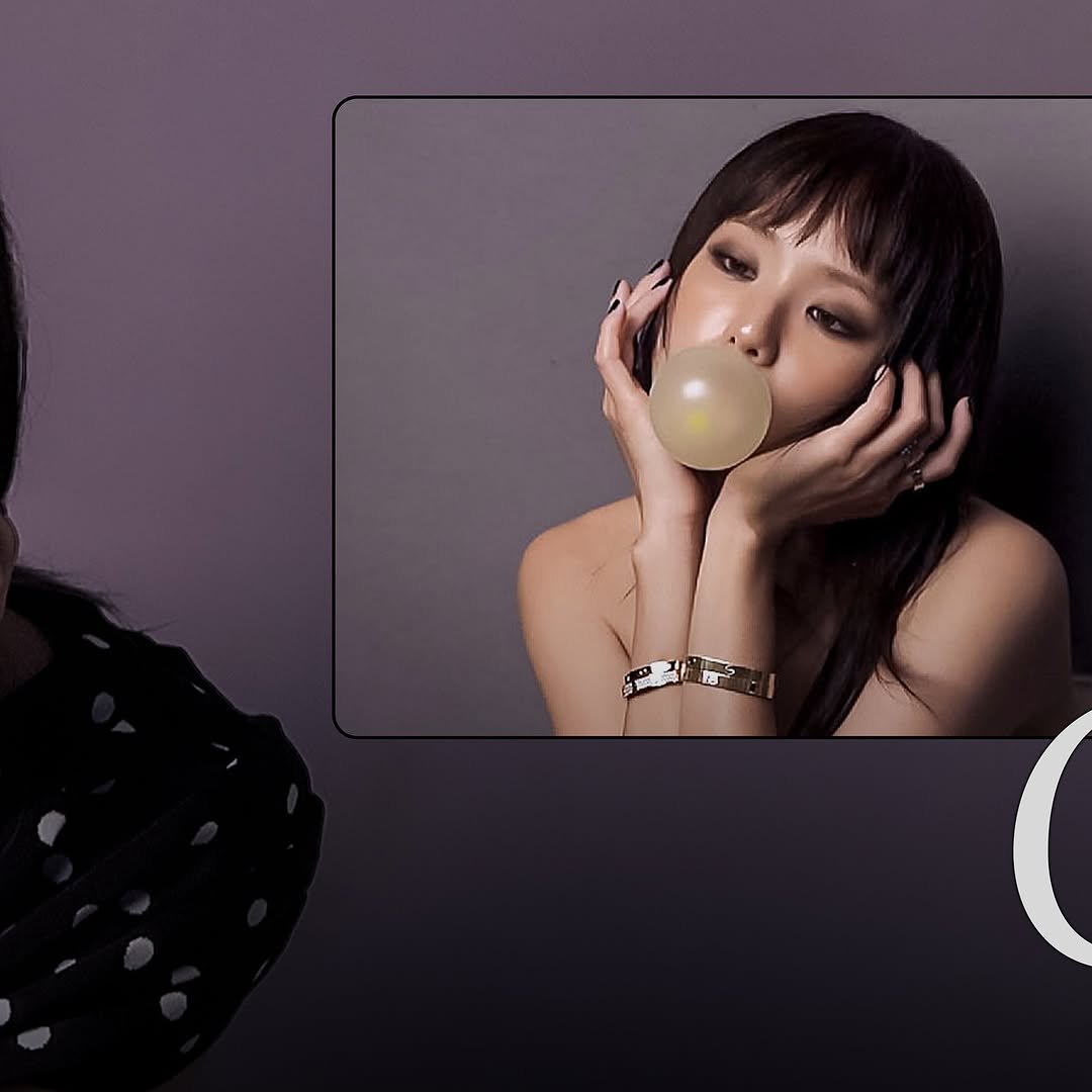 Photo shared by BLISSOO on November 13, 2025 tagging @cartier, @gq_korea, and @sooyaaa__. May be an image of one or more people, hair, makeup, people chewing bubblegum, magazine and text.