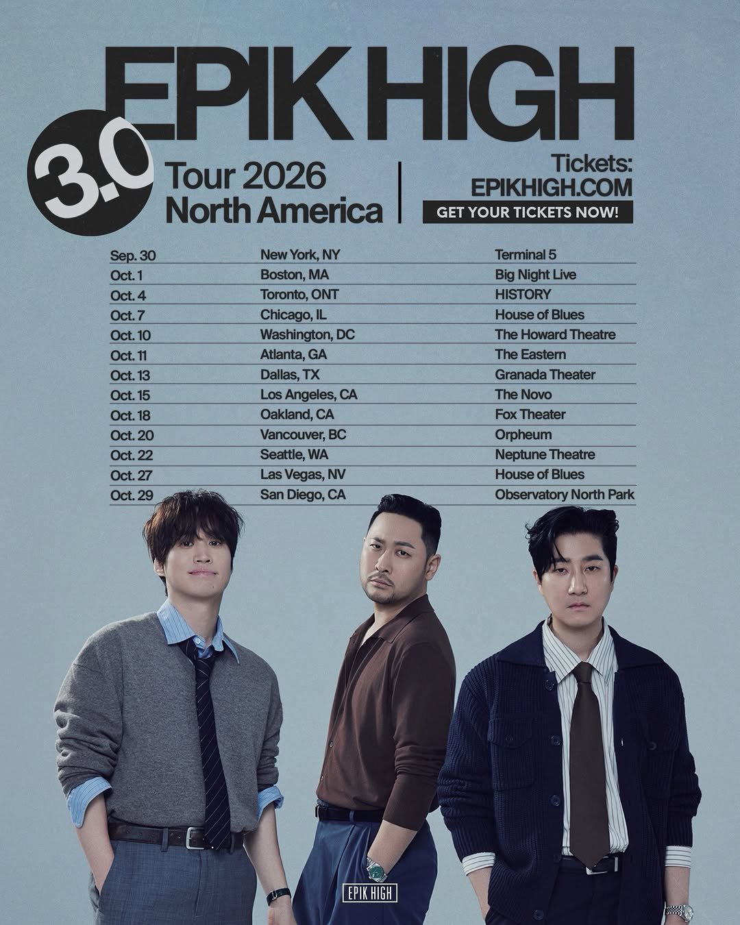 blobyblo 게시물 이미지: EPIK HIGH 3.0 TOUR: NORTH AMERICA 🎉 에픽하이 3.0...