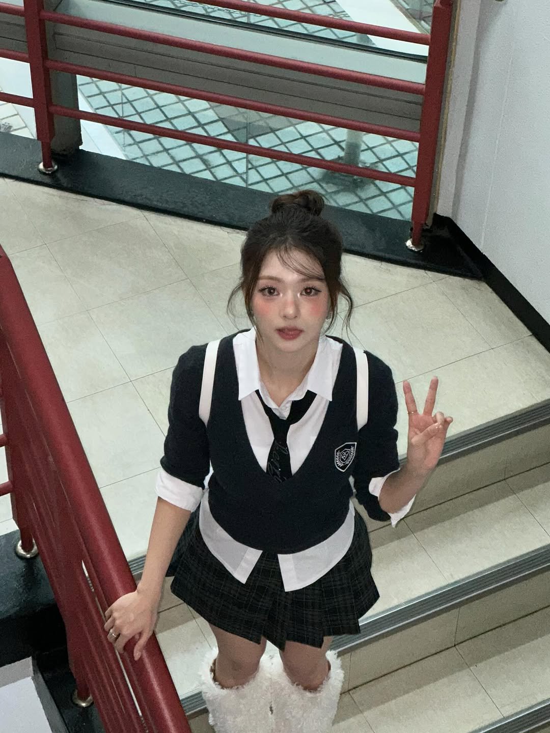 Photo by 이나경 on December 07, 2025. May be an image of costume and miniskirt.