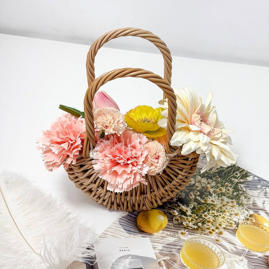 Photo shared by 블루메데코 on February 22, 2026 tagging @jeonnam_flower. May be an image of napkin ring, hamper, basket, placemat and text.