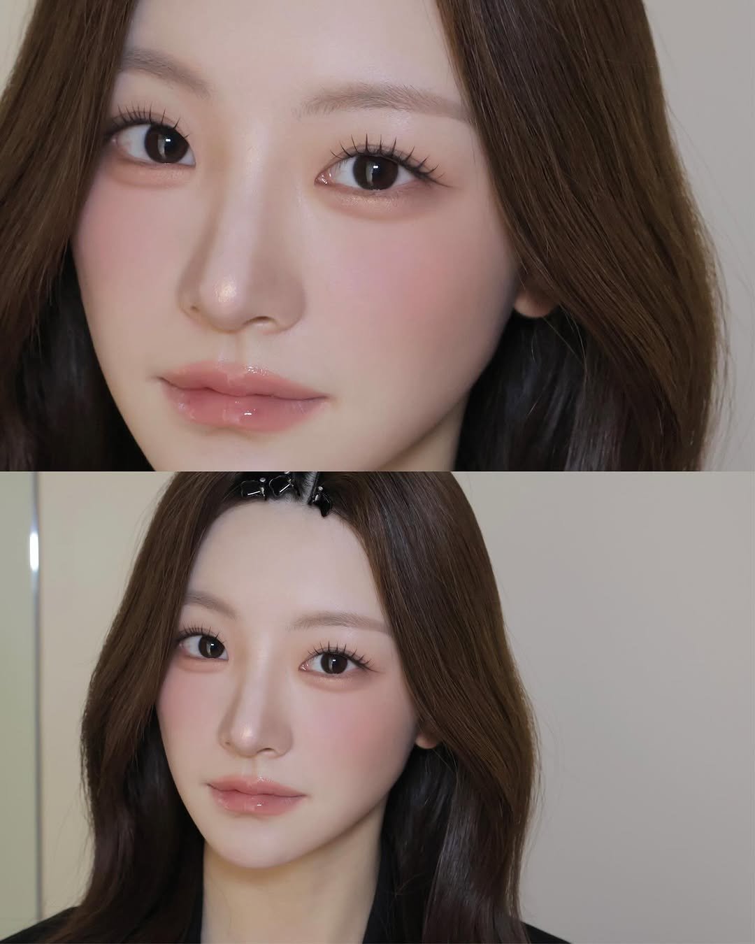 Photo by 벨르메종 디자이너 in 벨르메종 with @3ce_official, @dinto_cosmetic, @eglips.official, and @a.chicosmetics. May be an image of 2 people, makeup, hair and text.
