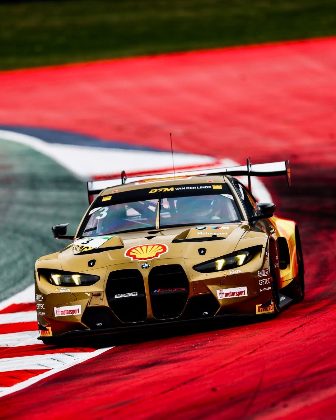 Photo shared by BMW M Motorsport 🏆 on April 24, 2026 tagging @ansys_inc, @kelvinvanderlinde, @schubert_motorsport, @shellmotorsport, @endlessbraketechnology, @vdlbros, and @accusim_official. May be an image of racing vehicles, race car and text.