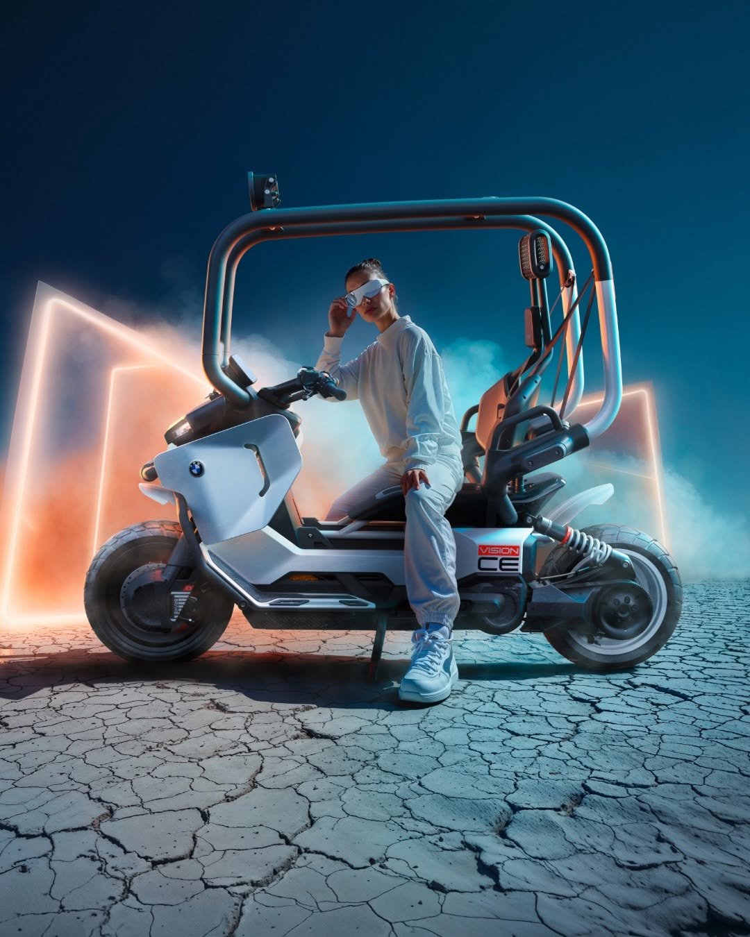 Photo by BMW Motorrad on September 02, 2025. May be an image of 1 person, segway, motorcycle, golf cart, scooter and text.