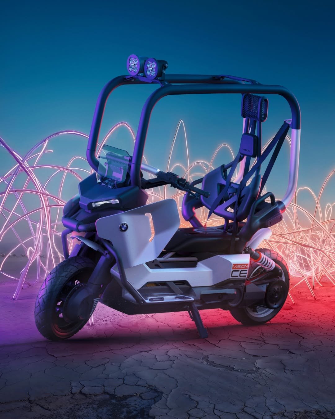 Photo by BMW Motorrad on September 01, 2025. May be an image of golf cart, segway, motorcycle, scooter and text.
